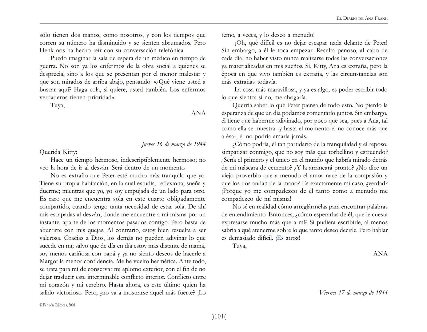 El Diario de
Ana Frank ## EL DIARIO DE ANA FRANK
## NOTA DEL TRADUCTOR
Función de mediar -de intermediar- entre dos mundos, entre
dos univ