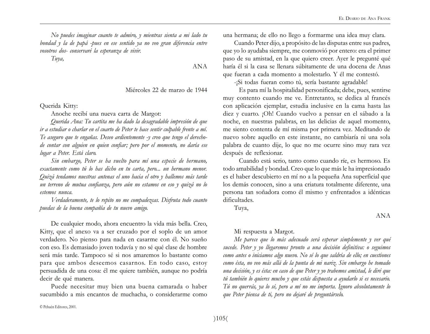 El Diario de
Ana Frank ## EL DIARIO DE ANA FRANK
## NOTA DEL TRADUCTOR
Función de mediar -de intermediar- entre dos mundos, entre
dos univ