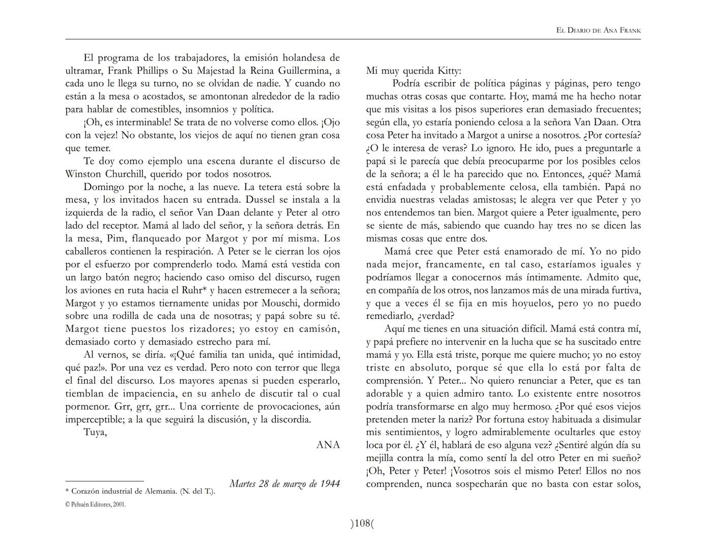 El Diario de
Ana Frank ## EL DIARIO DE ANA FRANK
## NOTA DEL TRADUCTOR
Función de mediar -de intermediar- entre dos mundos, entre
dos univ