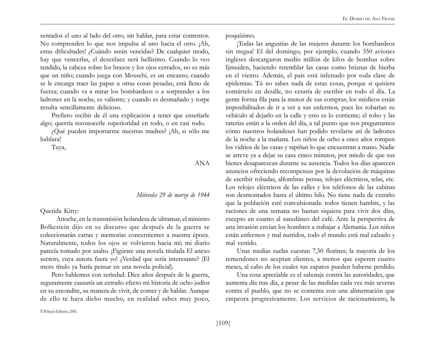 El Diario de
Ana Frank ## EL DIARIO DE ANA FRANK
## NOTA DEL TRADUCTOR
Función de mediar -de intermediar- entre dos mundos, entre
dos univ