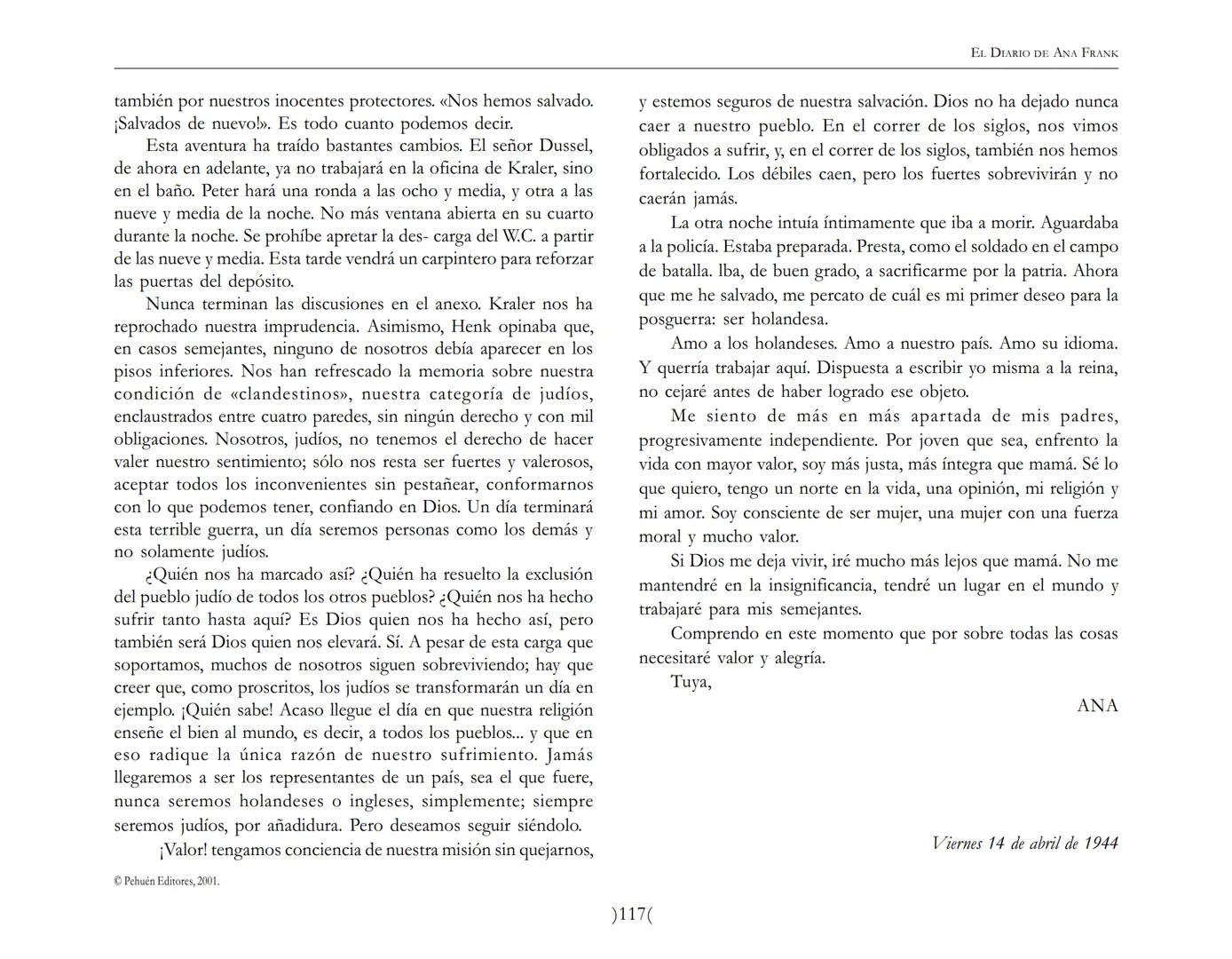 El Diario de
Ana Frank ## EL DIARIO DE ANA FRANK
## NOTA DEL TRADUCTOR
Función de mediar -de intermediar- entre dos mundos, entre
dos univ