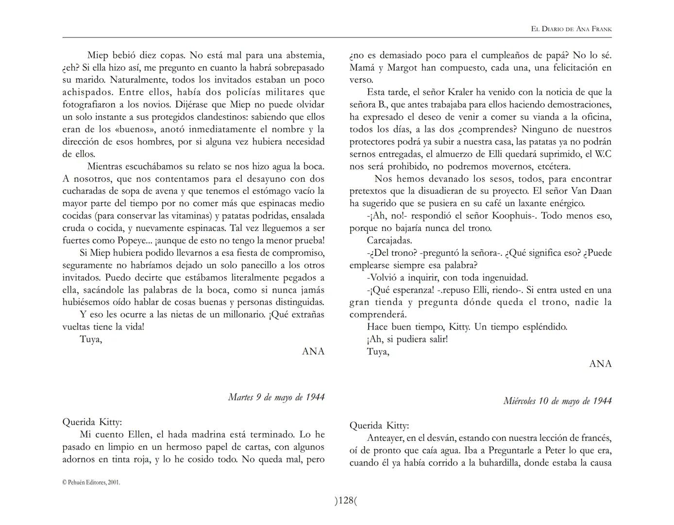 El Diario de
Ana Frank ## EL DIARIO DE ANA FRANK
## NOTA DEL TRADUCTOR
Función de mediar -de intermediar- entre dos mundos, entre
dos univ