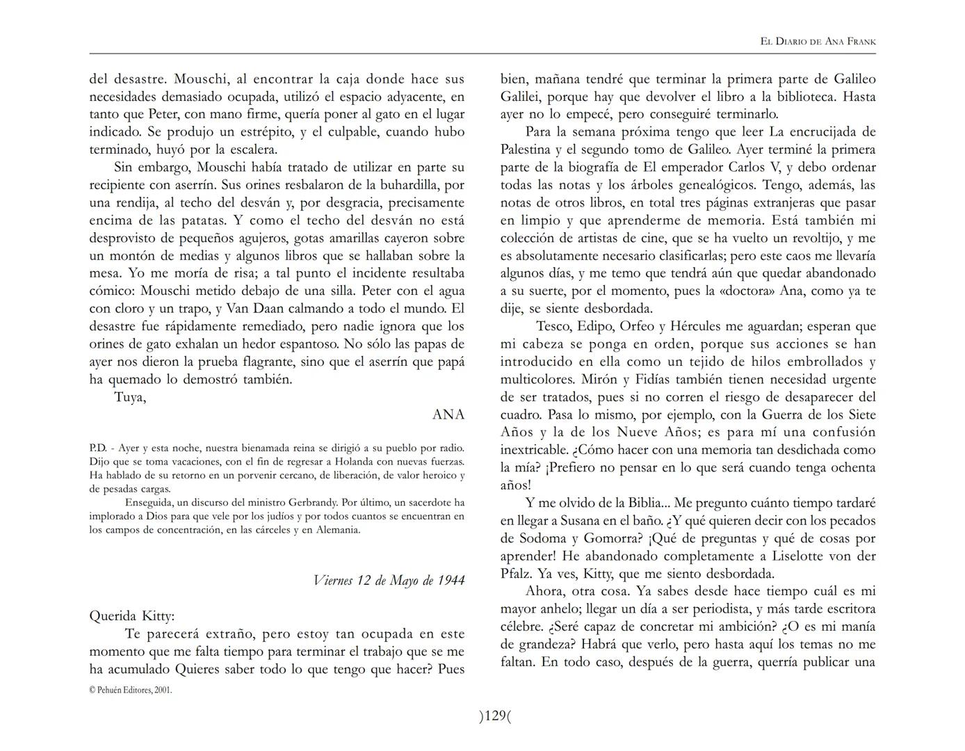 El Diario de
Ana Frank ## EL DIARIO DE ANA FRANK
## NOTA DEL TRADUCTOR
Función de mediar -de intermediar- entre dos mundos, entre
dos univ