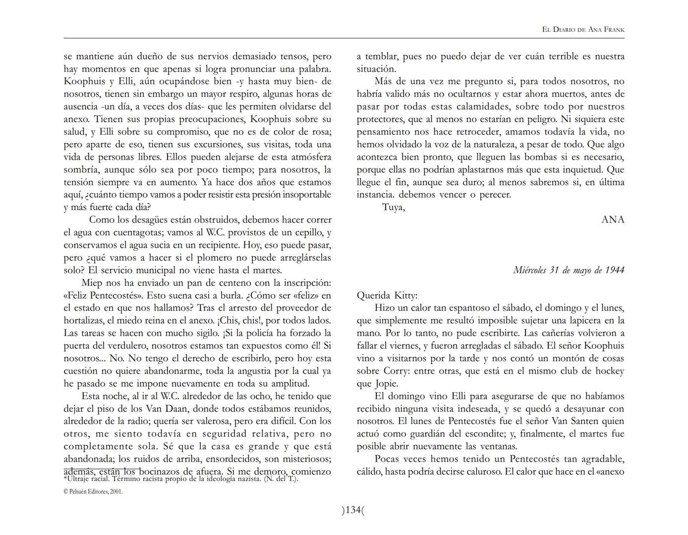 El Diario de
Ana Frank ## EL DIARIO DE ANA FRANK
## NOTA DEL TRADUCTOR
Función de mediar -de intermediar- entre dos mundos, entre
dos univ