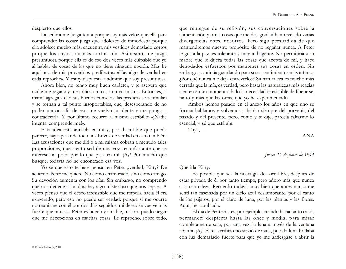 El Diario de
Ana Frank ## EL DIARIO DE ANA FRANK
## NOTA DEL TRADUCTOR
Función de mediar -de intermediar- entre dos mundos, entre
dos univ