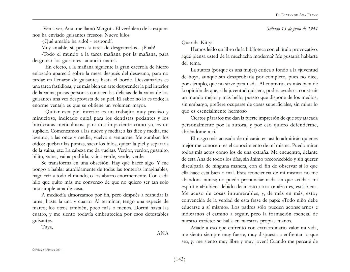 El Diario de
Ana Frank ## EL DIARIO DE ANA FRANK
## NOTA DEL TRADUCTOR
Función de mediar -de intermediar- entre dos mundos, entre
dos univ