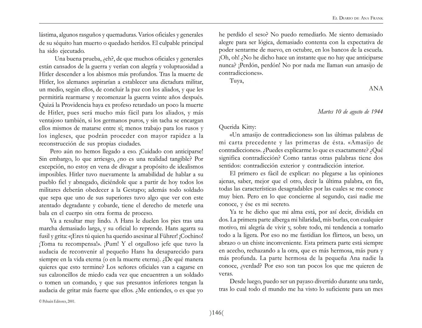 El Diario de
Ana Frank ## EL DIARIO DE ANA FRANK
## NOTA DEL TRADUCTOR
Función de mediar -de intermediar- entre dos mundos, entre
dos univ
