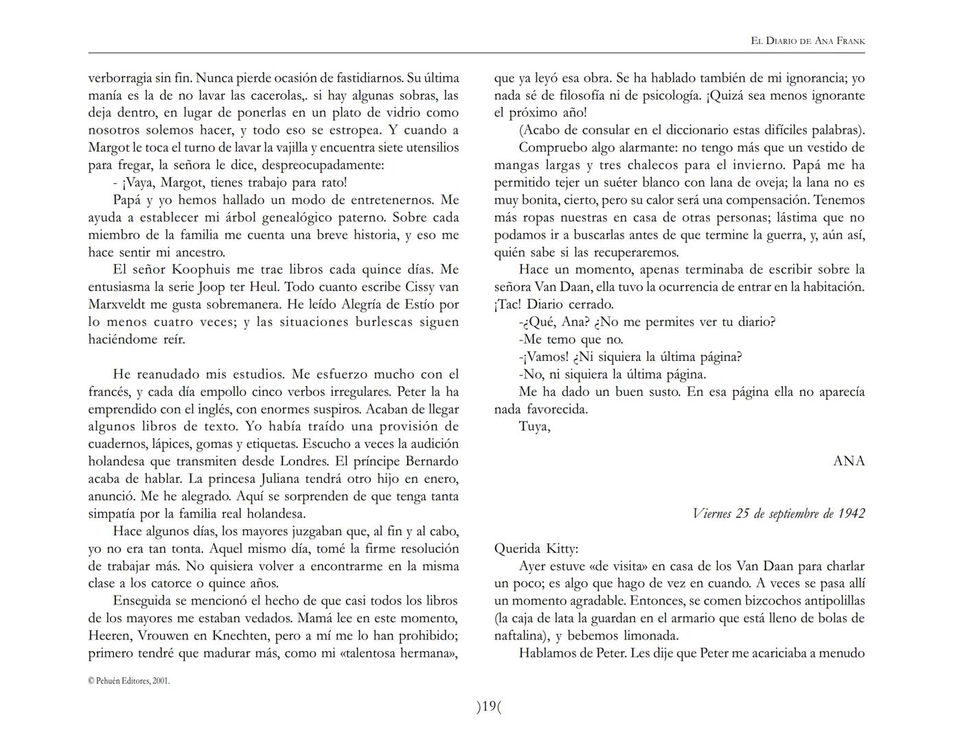 El Diario de
Ana Frank ## EL DIARIO DE ANA FRANK
## NOTA DEL TRADUCTOR
Función de mediar -de intermediar- entre dos mundos, entre
dos univ