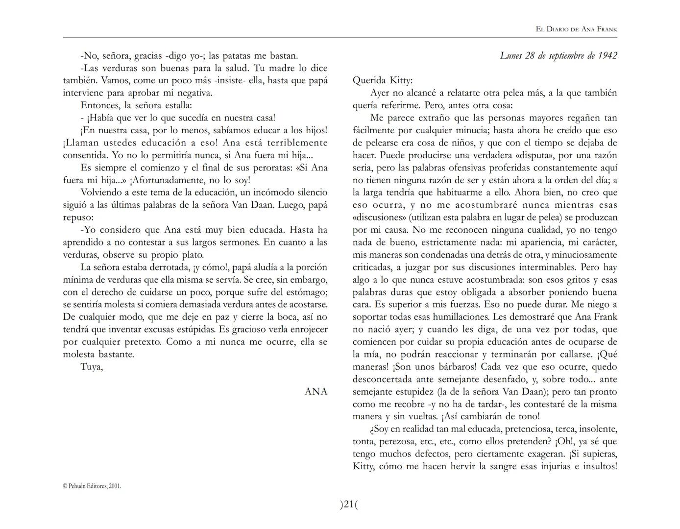 El Diario de
Ana Frank ## EL DIARIO DE ANA FRANK
## NOTA DEL TRADUCTOR
Función de mediar -de intermediar- entre dos mundos, entre
dos univ