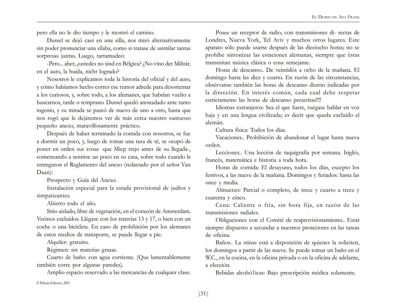 El Diario de
Ana Frank ## EL DIARIO DE ANA FRANK
## NOTA DEL TRADUCTOR
Función de mediar -de intermediar- entre dos mundos, entre
dos univ