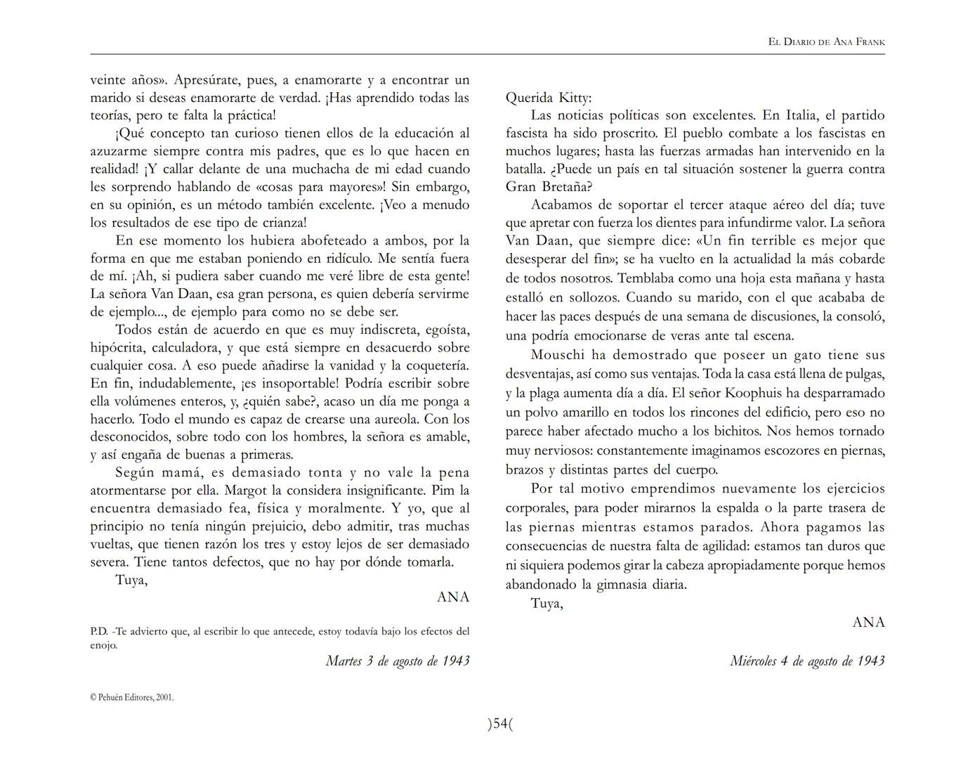 El Diario de
Ana Frank ## EL DIARIO DE ANA FRANK
## NOTA DEL TRADUCTOR
Función de mediar -de intermediar- entre dos mundos, entre
dos univ