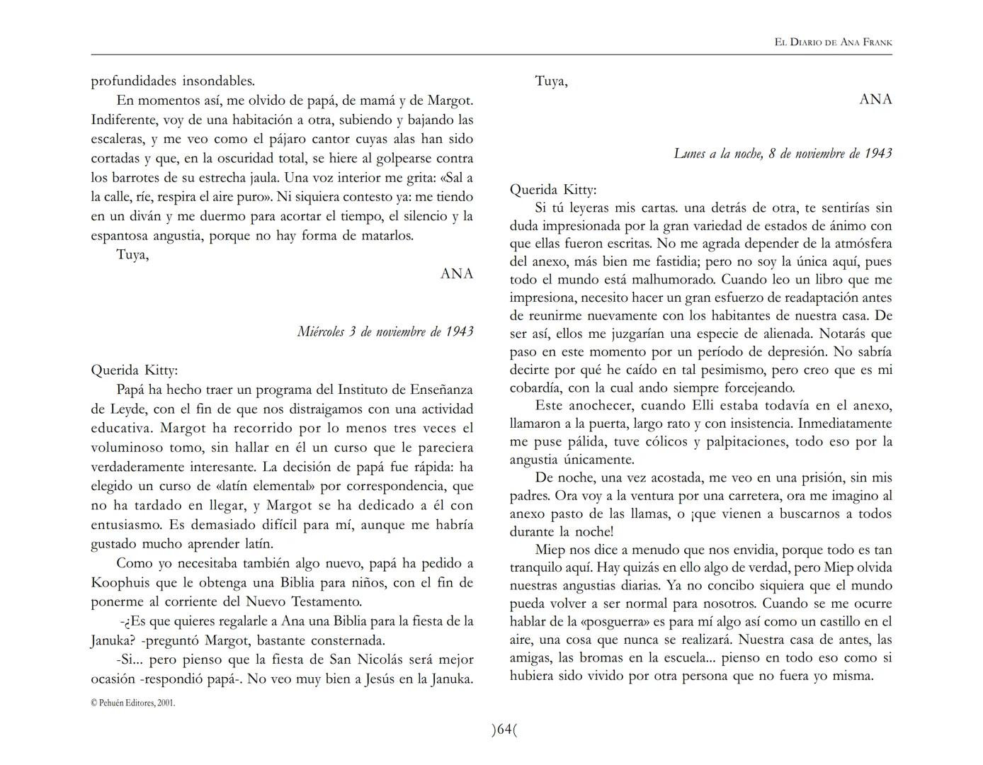 El Diario de
Ana Frank ## EL DIARIO DE ANA FRANK
## NOTA DEL TRADUCTOR
Función de mediar -de intermediar- entre dos mundos, entre
dos univ