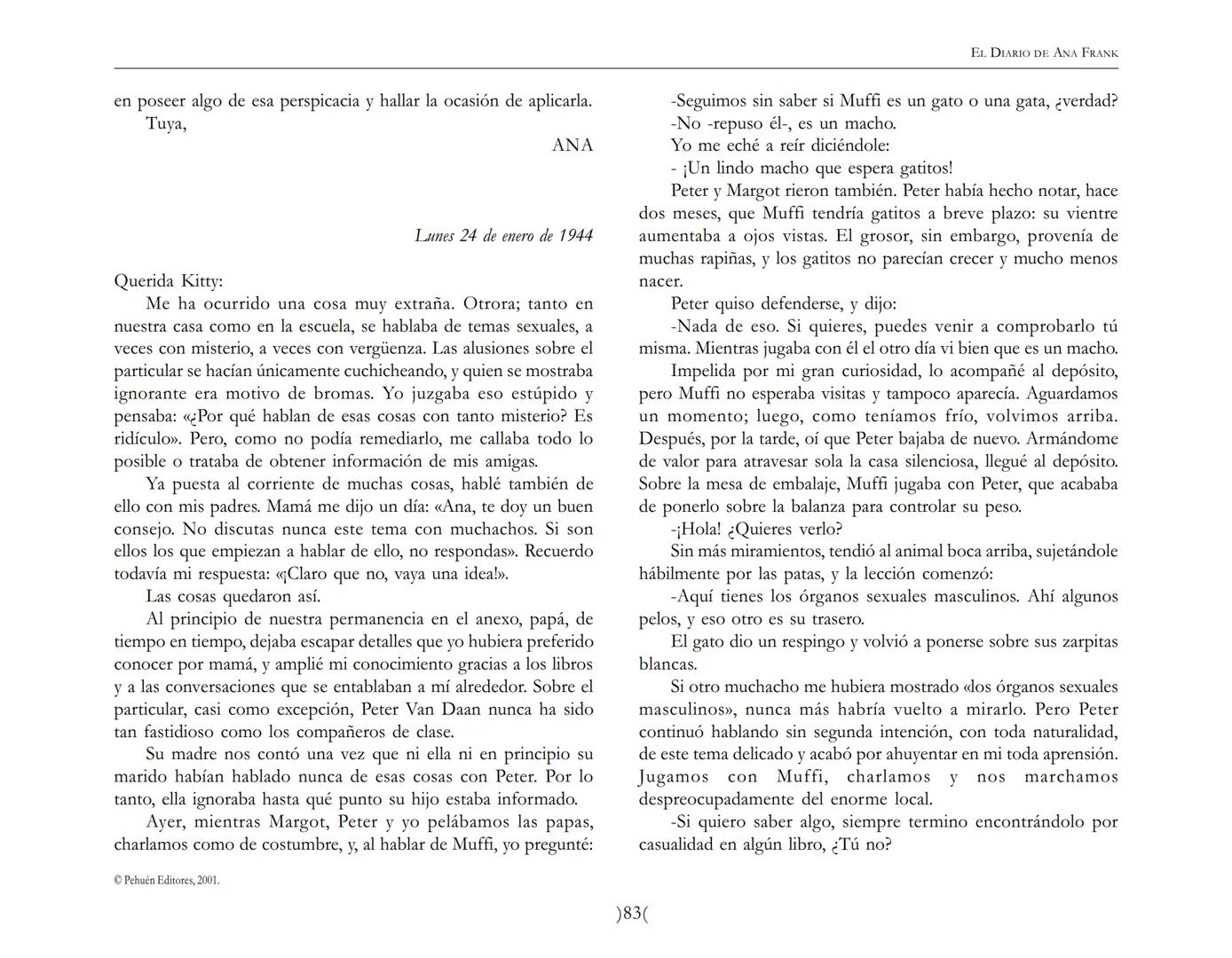 El Diario de
Ana Frank ## EL DIARIO DE ANA FRANK
## NOTA DEL TRADUCTOR
Función de mediar -de intermediar- entre dos mundos, entre
dos univ