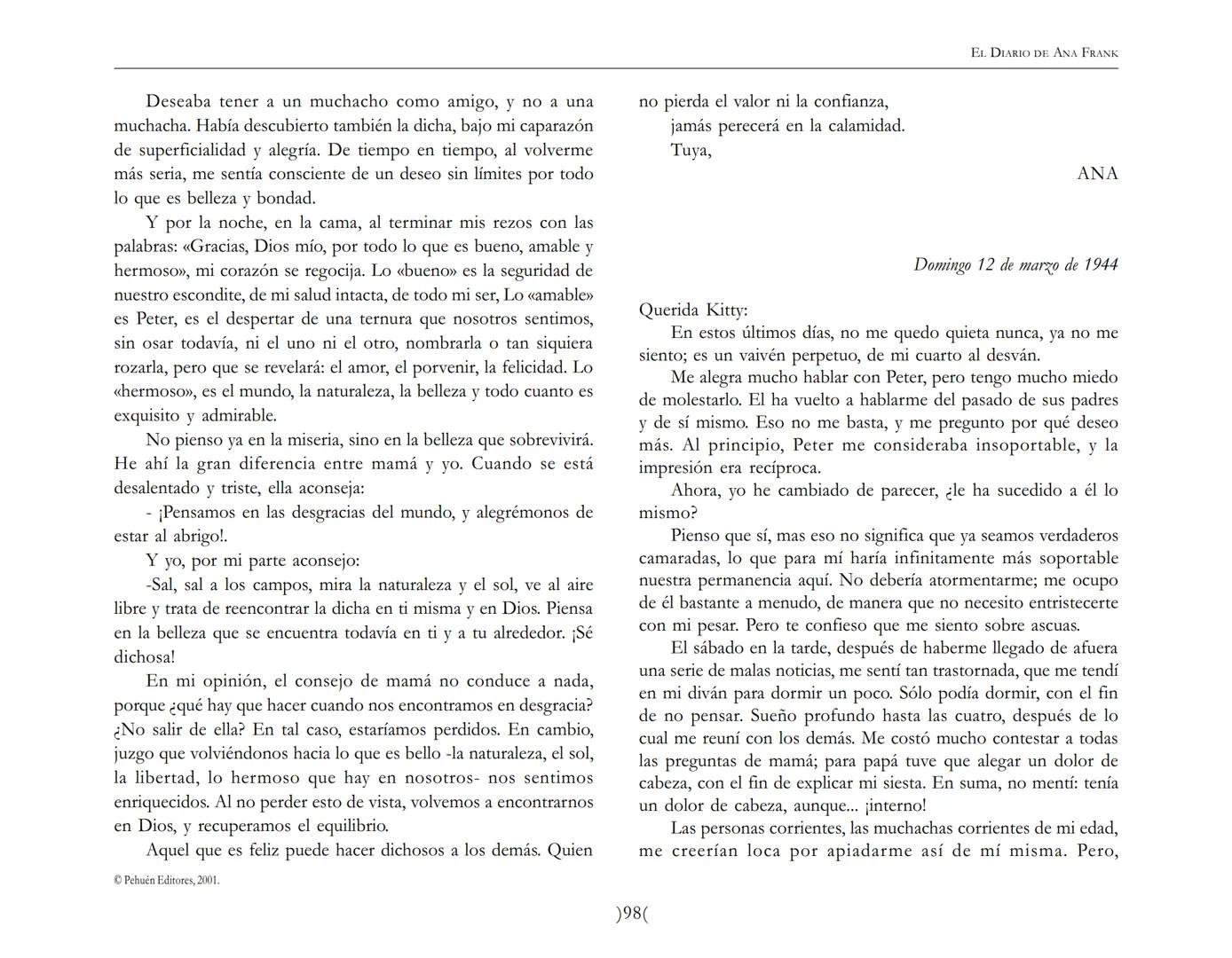 El Diario de
Ana Frank ## EL DIARIO DE ANA FRANK
## NOTA DEL TRADUCTOR
Función de mediar -de intermediar- entre dos mundos, entre
dos univ