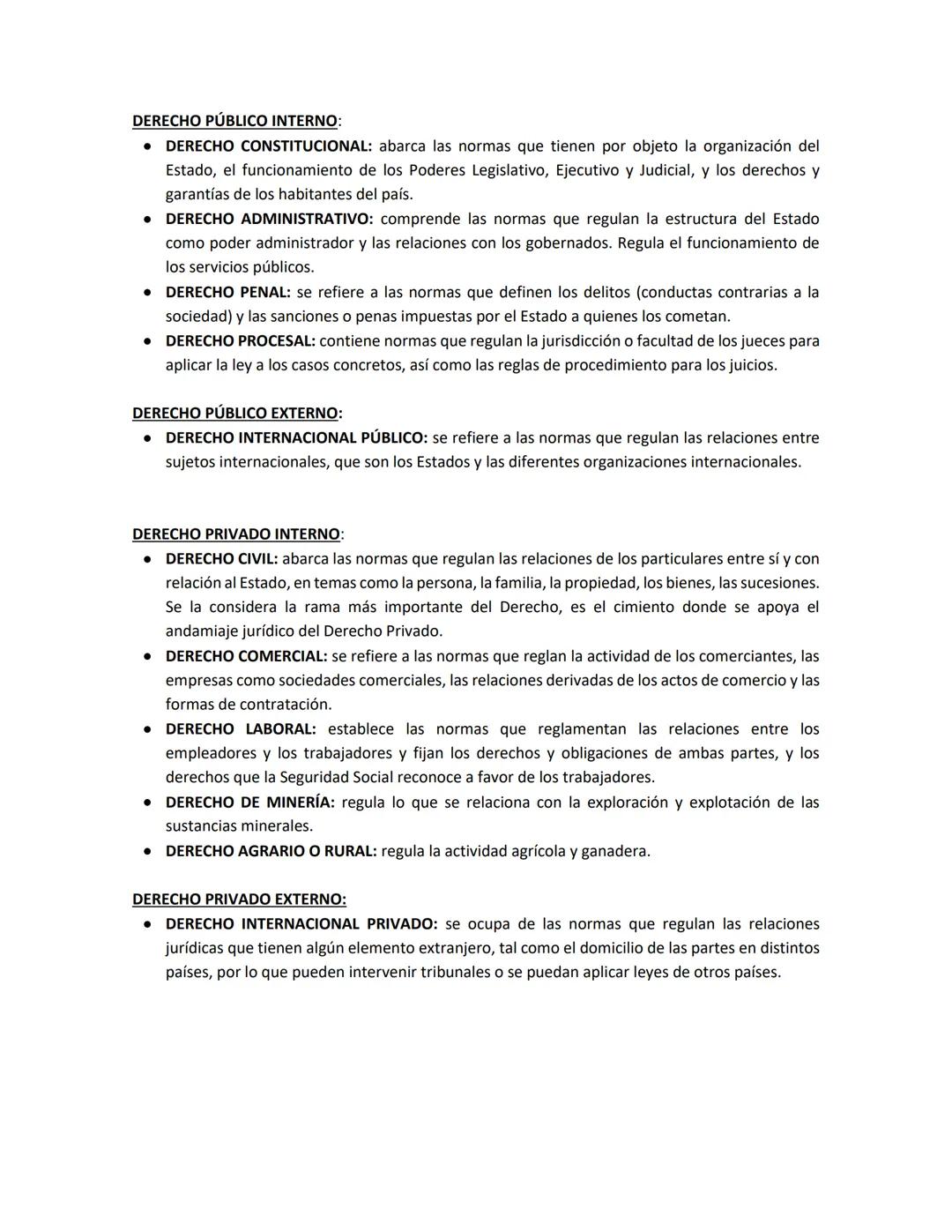 Derecho
Derecho Público y Derecho Privado:
Otra clasificación del Derecho distingue entre:
✓ Derecho público: cuando en la relación jurídico