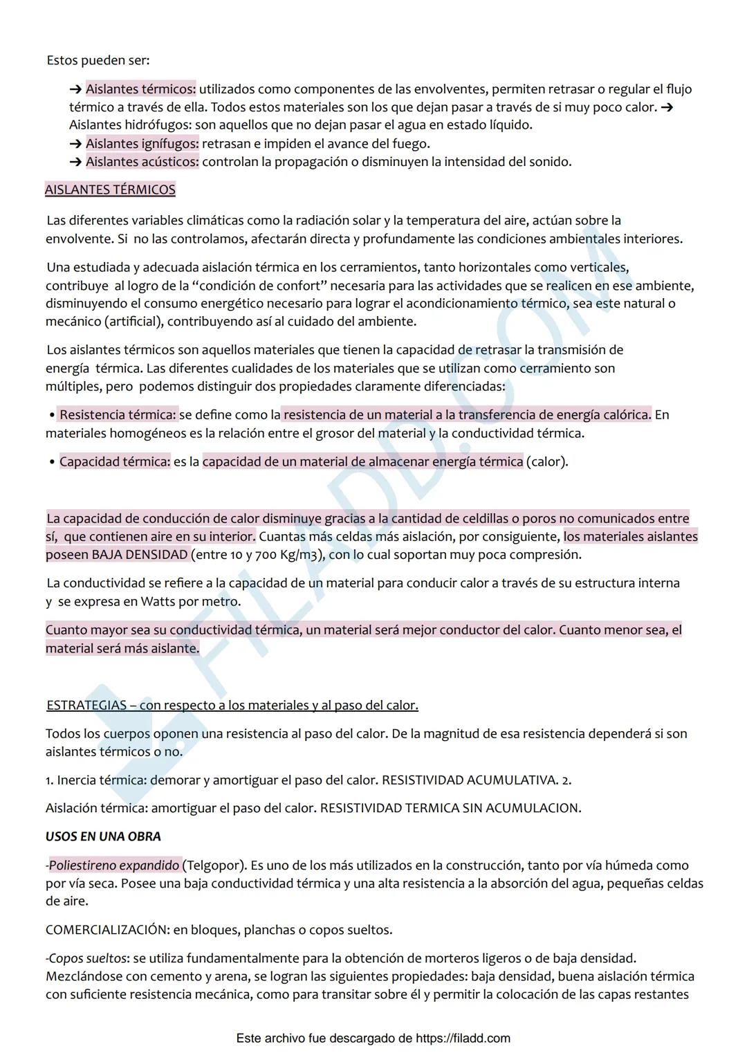 # LOS MATERIALES Y SUS PROPIEDADES
Propiedades térmicas
Modifican las condiciones de confort de los usuarios.
Los elementos constructivos c