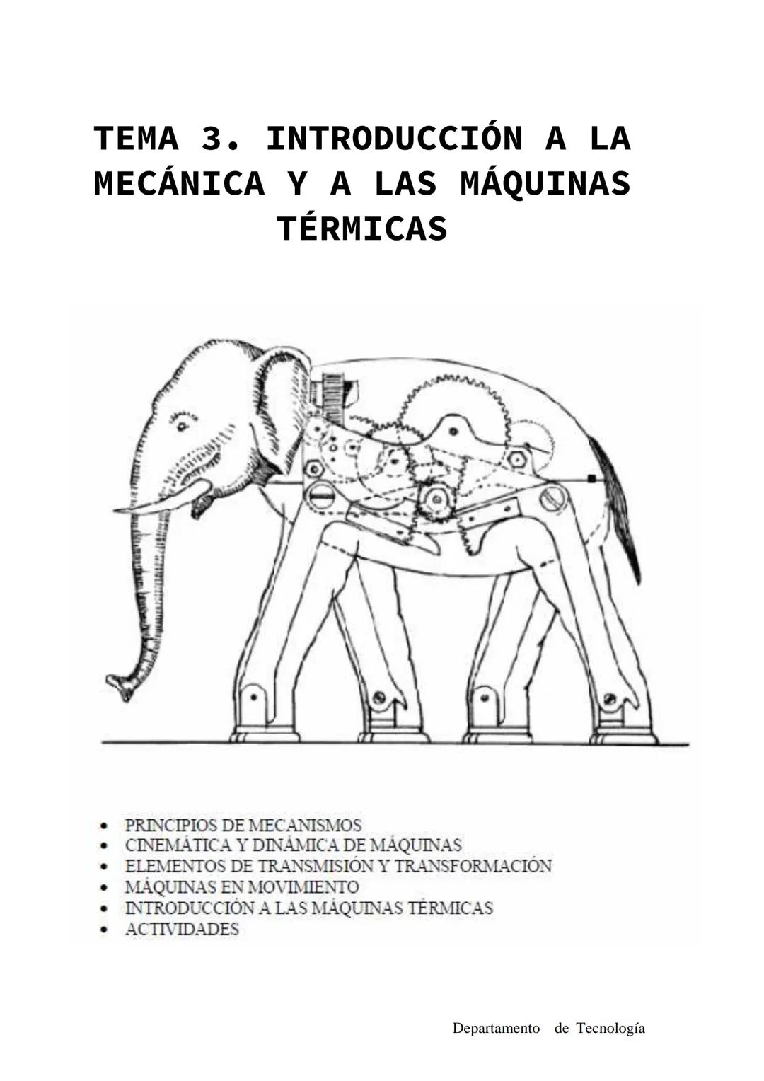 TEMA 3. INTRODUCCIÓN A LA
MECÁNICA Y A LAS MÁQUINAS
TÉRMICAS
PRINCIPIOS DE MECANISMOS
CINEMÁTICA Y DINÁMICA DE MÁQUINAS
ELEMENTOS DE TRANSMI