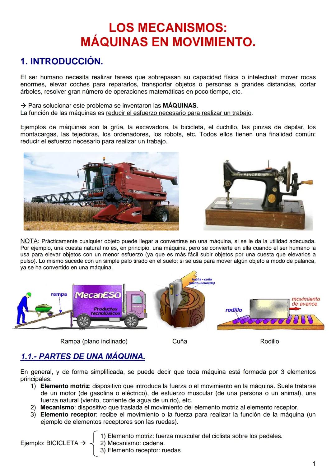 TEMA 3. INTRODUCCIÓN A LA
MECÁNICA Y A LAS MÁQUINAS
TÉRMICAS
PRINCIPIOS DE MECANISMOS
CINEMÁTICA Y DINÁMICA DE MÁQUINAS
ELEMENTOS DE TRANSMI