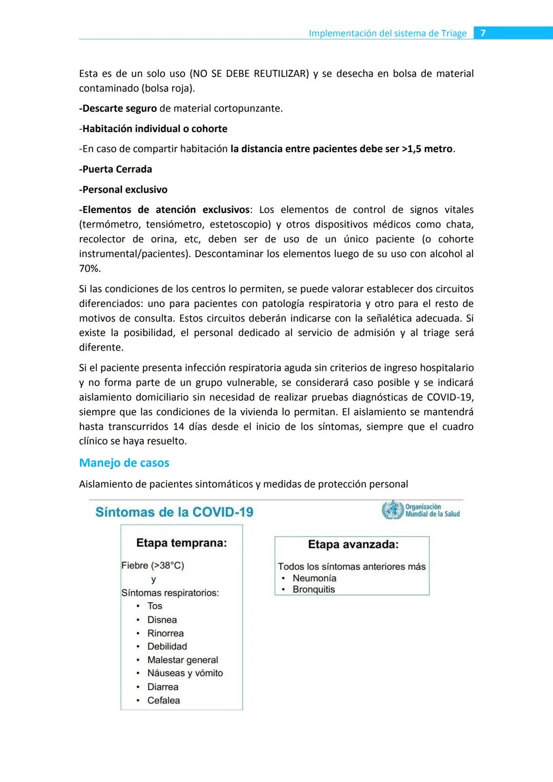 TRIAGE de Enfermería
Pacientes con infección respiratoria aguda
en establecimientos de salud
COVID 19
Ministerio de Salud
Argentina Implemen