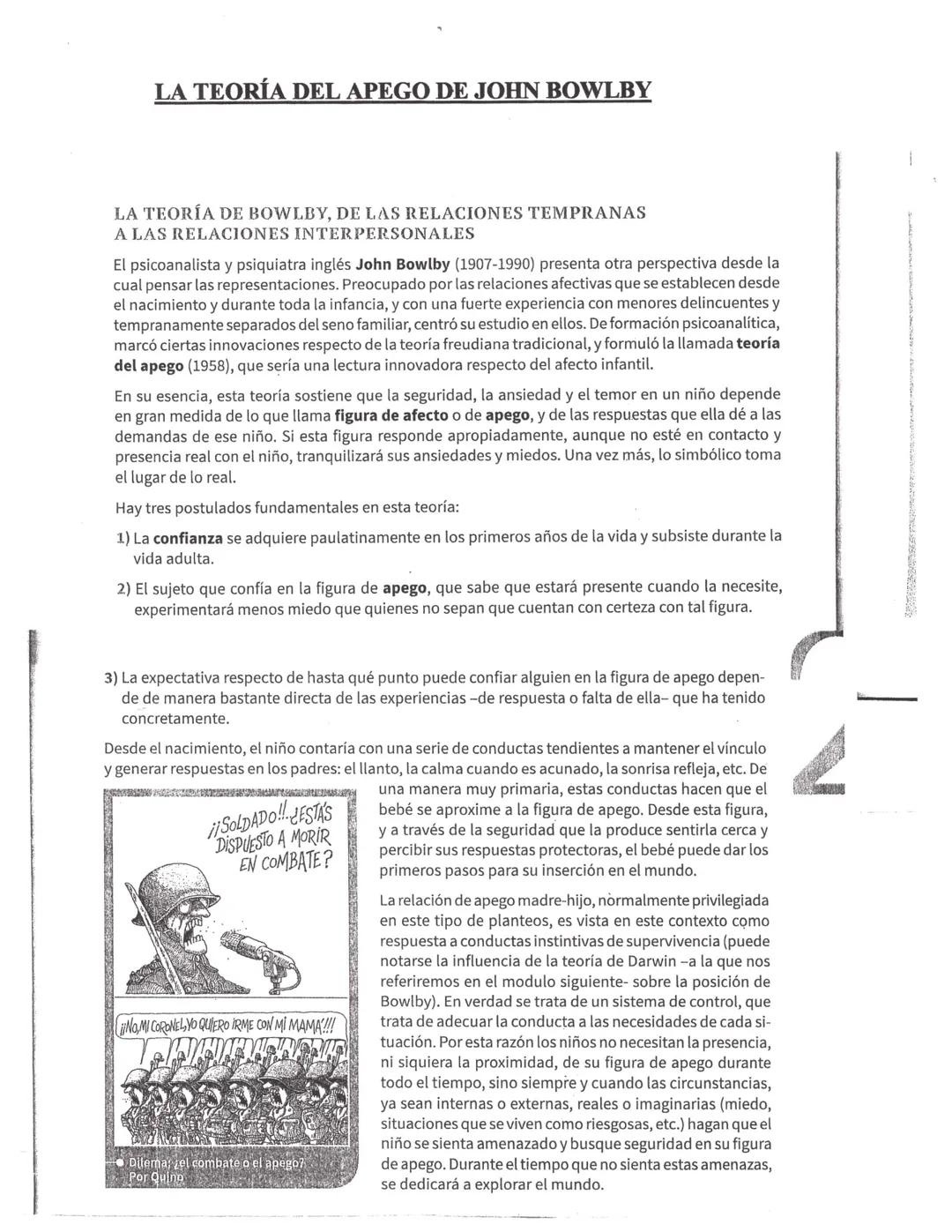 LA TEORÍA DEL APEGO DE JOHN BOWLBY
LA TEORÍA DE BOWLBY, DE LAS RELACIONES TEMPRANAS
A LAS RELACIONES INTERPERSONALES
El psicoanalista y psiq