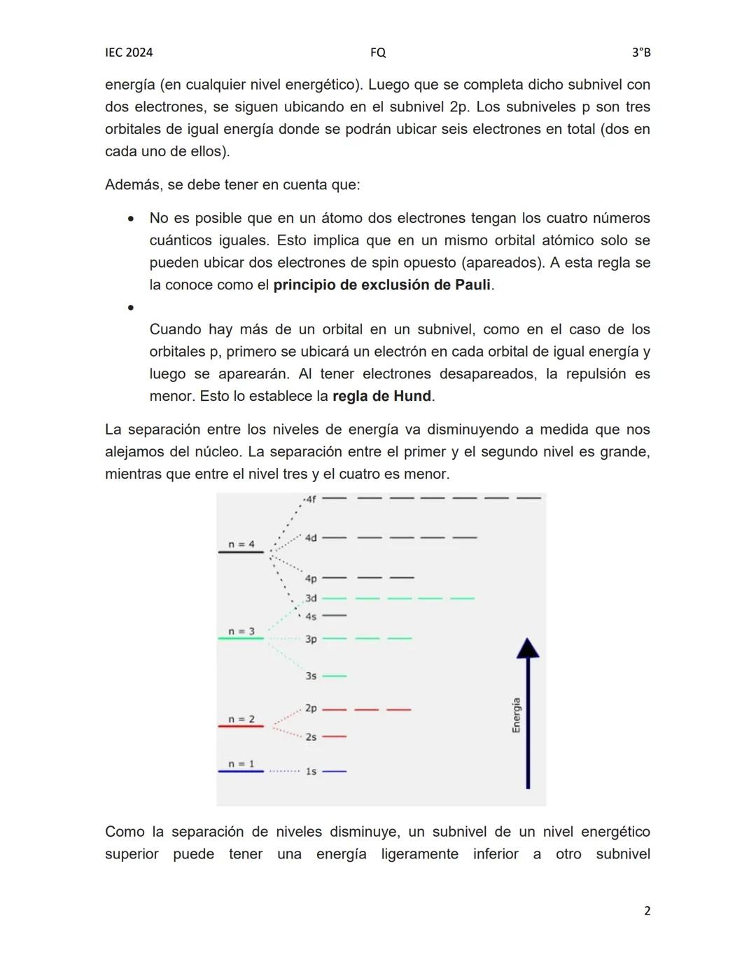 IEC 2024
# Configuración electrónica
FQ
3°B
La configuración electrónica es el modo en que los electrones de un átomo de un
elemento se