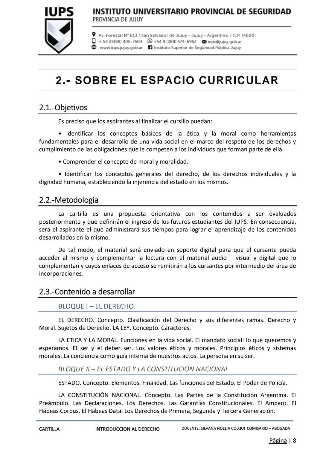 PROCESO DE ADMISIÓN 2025 - ΕΤΑΡΑ INTELECTUAL
IUPS
INSTITUTO UNIVERSITARIO
PROVINCIAL DE SEGURIDAD
PROVINCIA DE JUJUY
CARTILLA
INTRODUCCIO