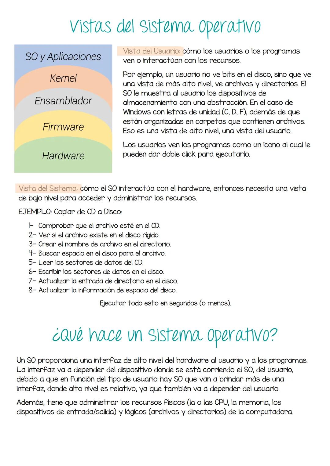 Sistemas Operativos
Unidad I INTRODUCCIÓN A LOS SISTEMAS OPERAIVOS:
¿Qué es un sistema operativo?
Un conjunto de programas que tienen como f