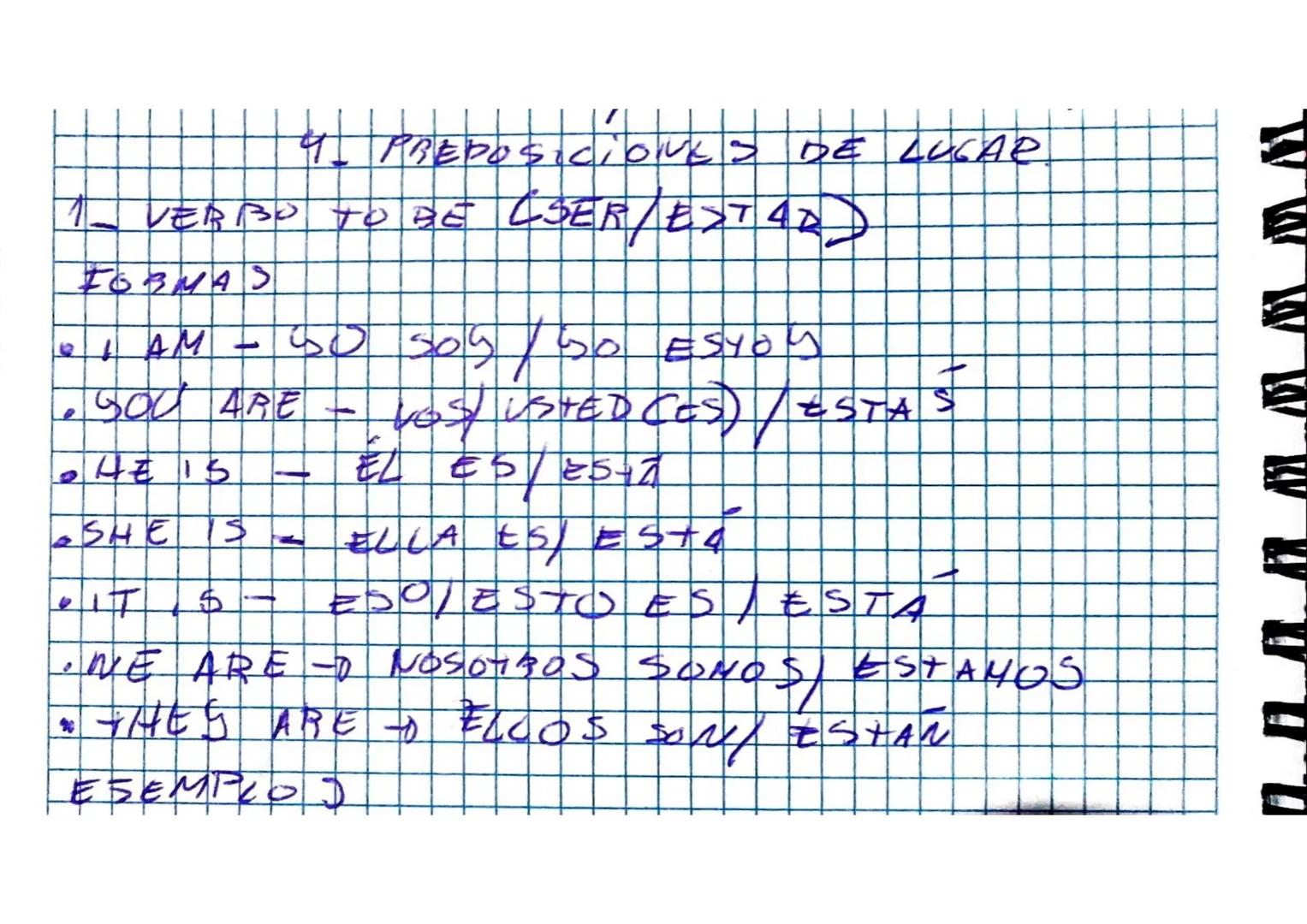 HOJA N°:
FECHA:
UNIDAD 1 - INGLES 1° AÑO
TEMAS:
1. VERBO TO BE (SER/ESTAR)
2. INFORMACION PERSONAL
3. THERE IS/ THERE ARE (CHAS)
4. PREPOSIC