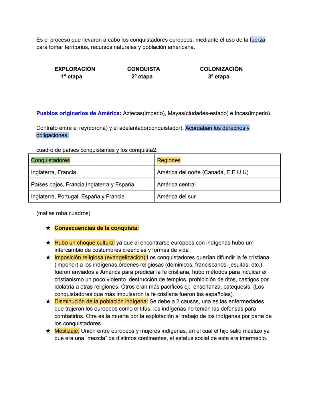 ATENCIÓN: este es un resumen para historia que tiene el objetivo de resumir material dado en
clase para lograr sacar la mejor calificación p