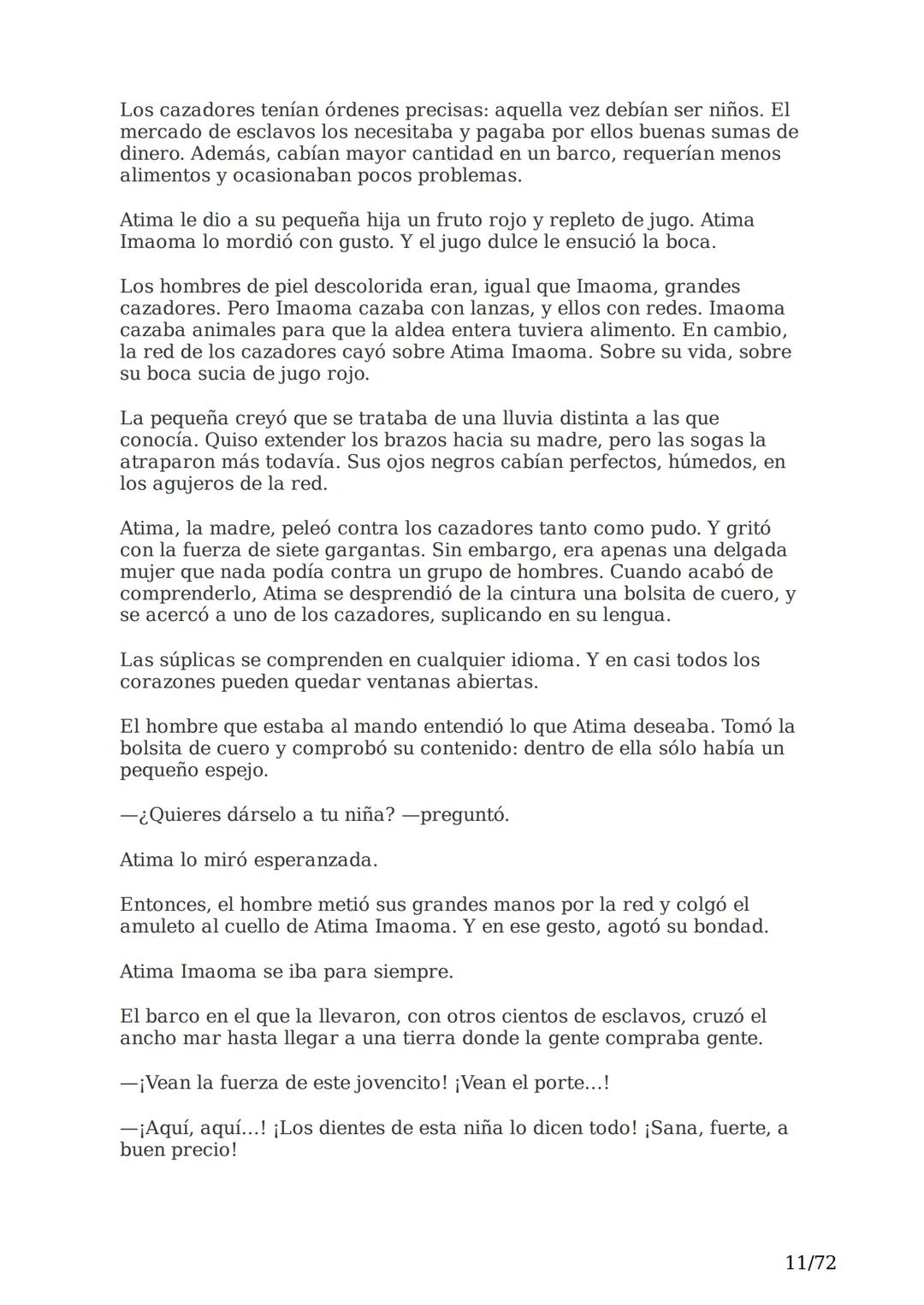 # El espejo africano
Liliana Bodoc
1/72 Esta es la historia de un espejo que va enlazando el destino de distintas
personas en distintos lu