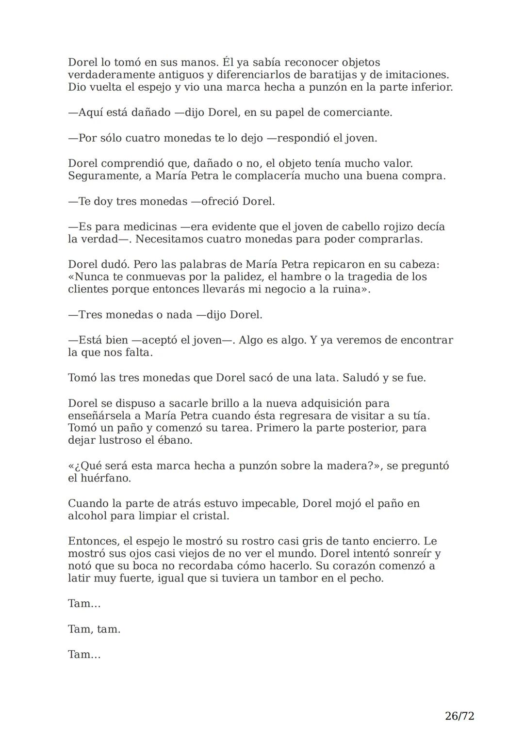 # El espejo africano
Liliana Bodoc
1/72 Esta es la historia de un espejo que va enlazando el destino de distintas
personas en distintos lu