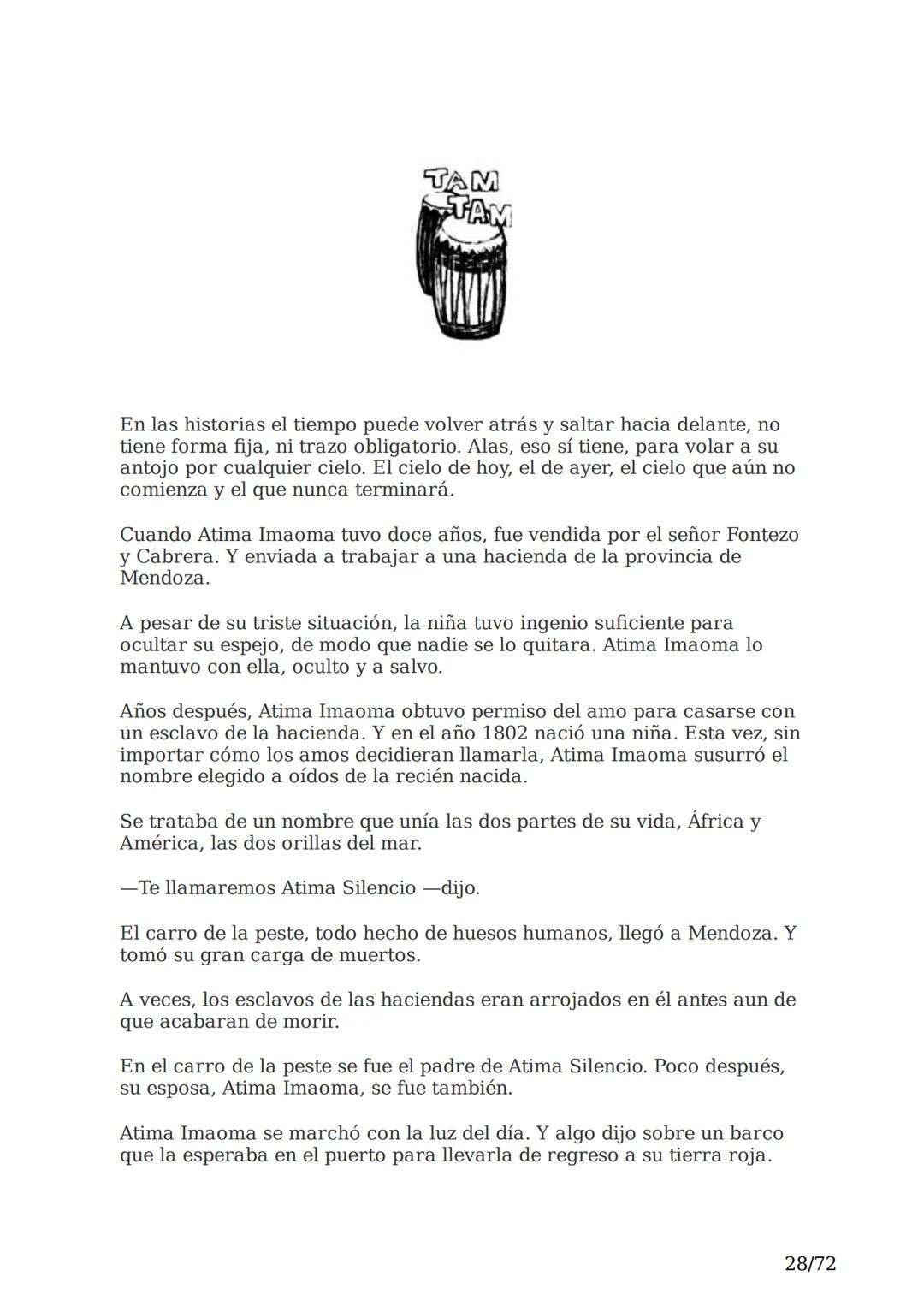 # El espejo africano
Liliana Bodoc
1/72 Esta es la historia de un espejo que va enlazando el destino de distintas
personas en distintos lu