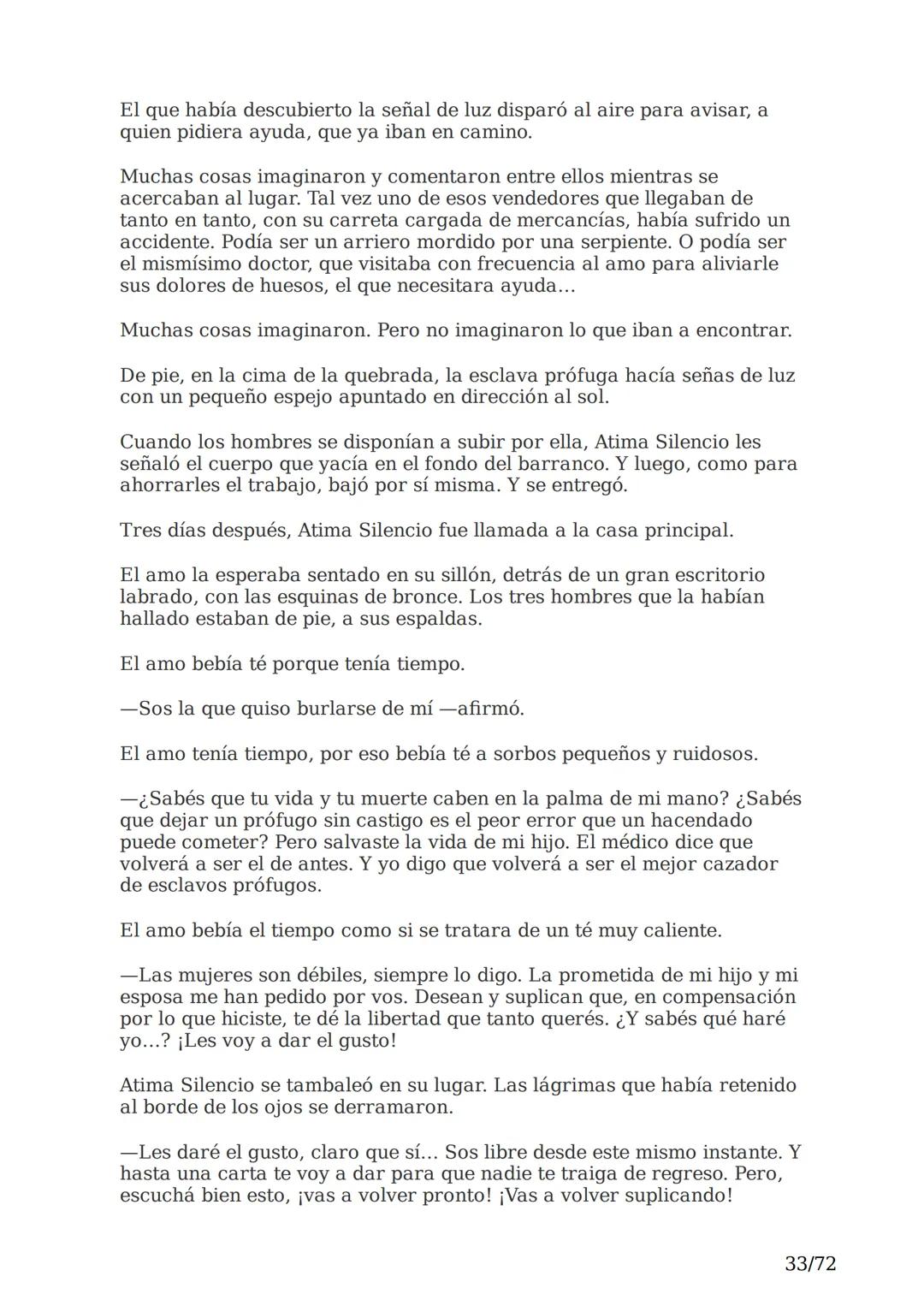 # El espejo africano
Liliana Bodoc
1/72 Esta es la historia de un espejo que va enlazando el destino de distintas
personas en distintos lu