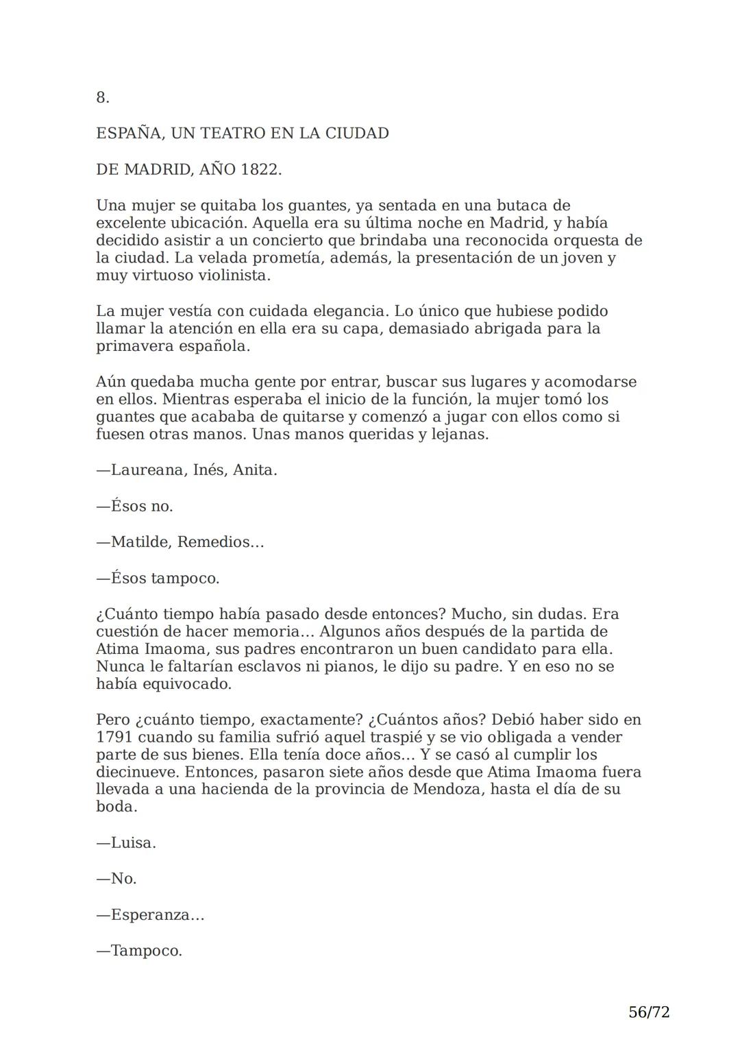 # El espejo africano
Liliana Bodoc
1/72 Esta es la historia de un espejo que va enlazando el destino de distintas
personas en distintos lu