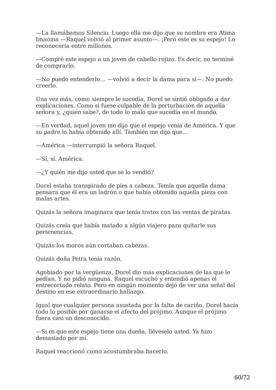 # El espejo africano
Liliana Bodoc
1/72 Esta es la historia de un espejo que va enlazando el destino de distintas
personas en distintos lu