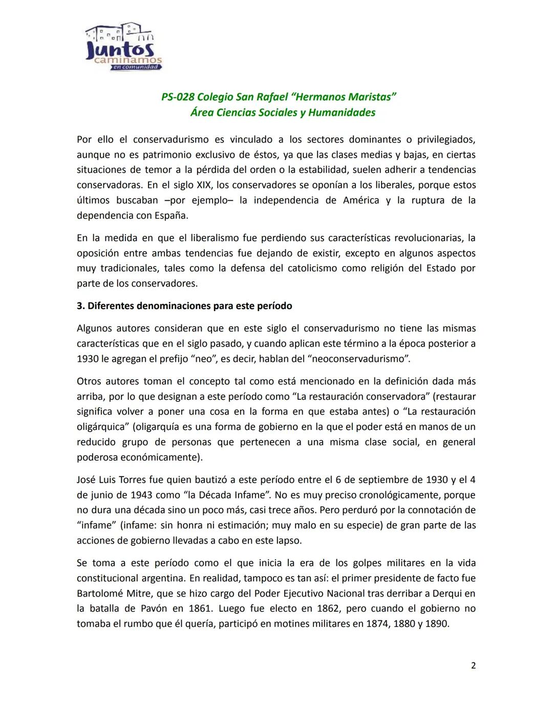 # Juntos
caminamos
en comunidad
PS-028 Colegio San Rafael "Hermanos Maristas"
Área Ciencias Sociales y Humanidades
# LA DÉCADA INFAME (193