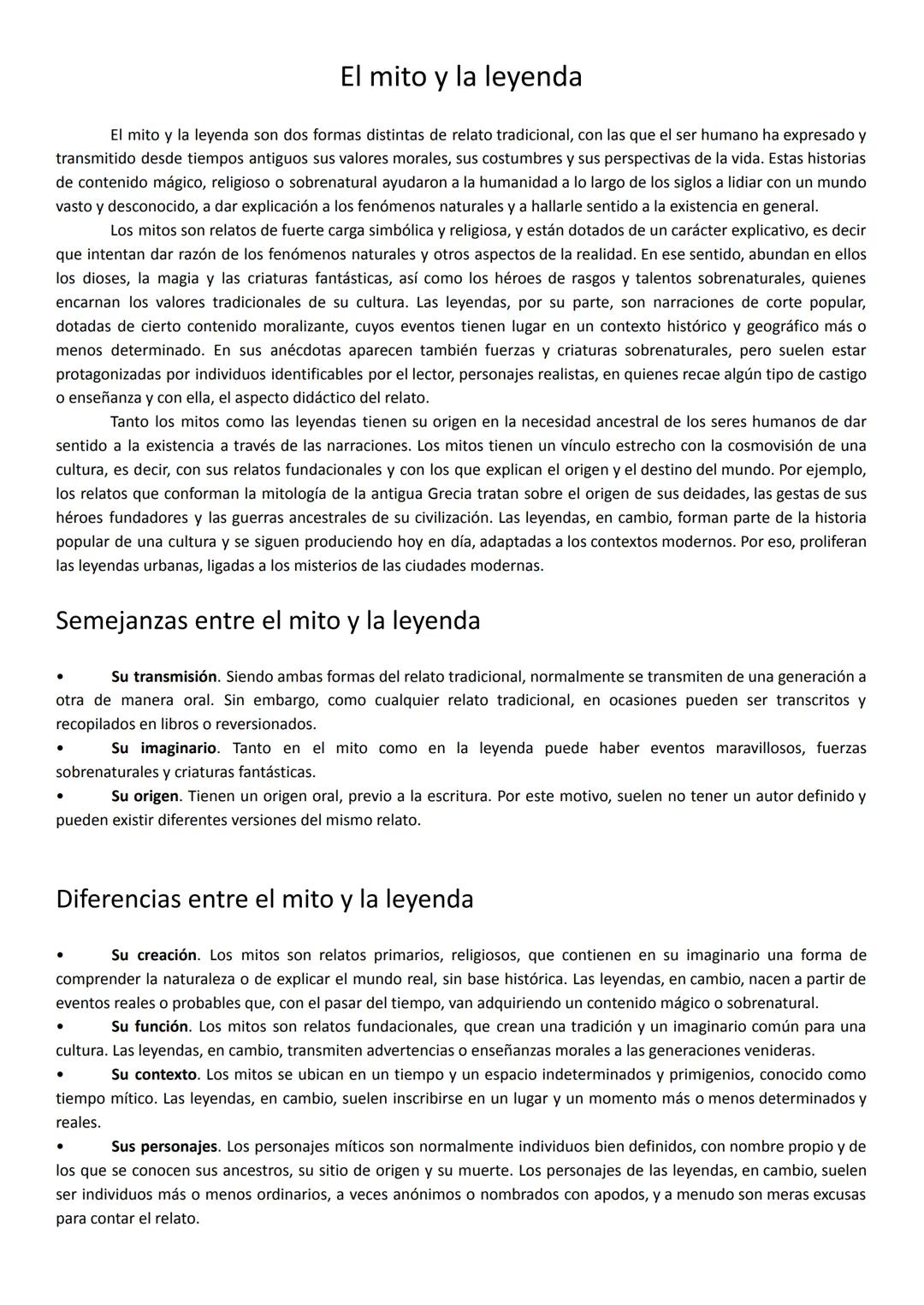 # El mito y la leyenda
El mito y la leyenda son dos formas distintas de relato tradicional, con las que el ser humano ha expresado y
transm