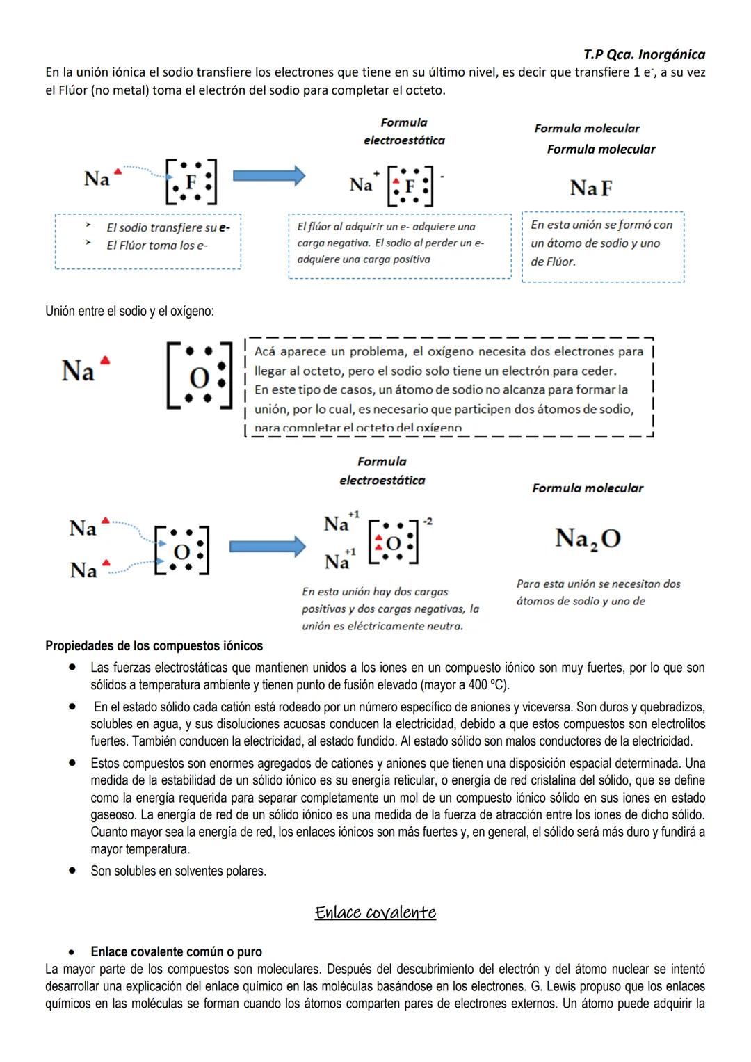 T.P Qca. Inorgánica
Trabajo Practico N°3: Uniones Químicas- Propiedades de las sustancias
Nombre:
Objetivos:
- Observar las distintas caract