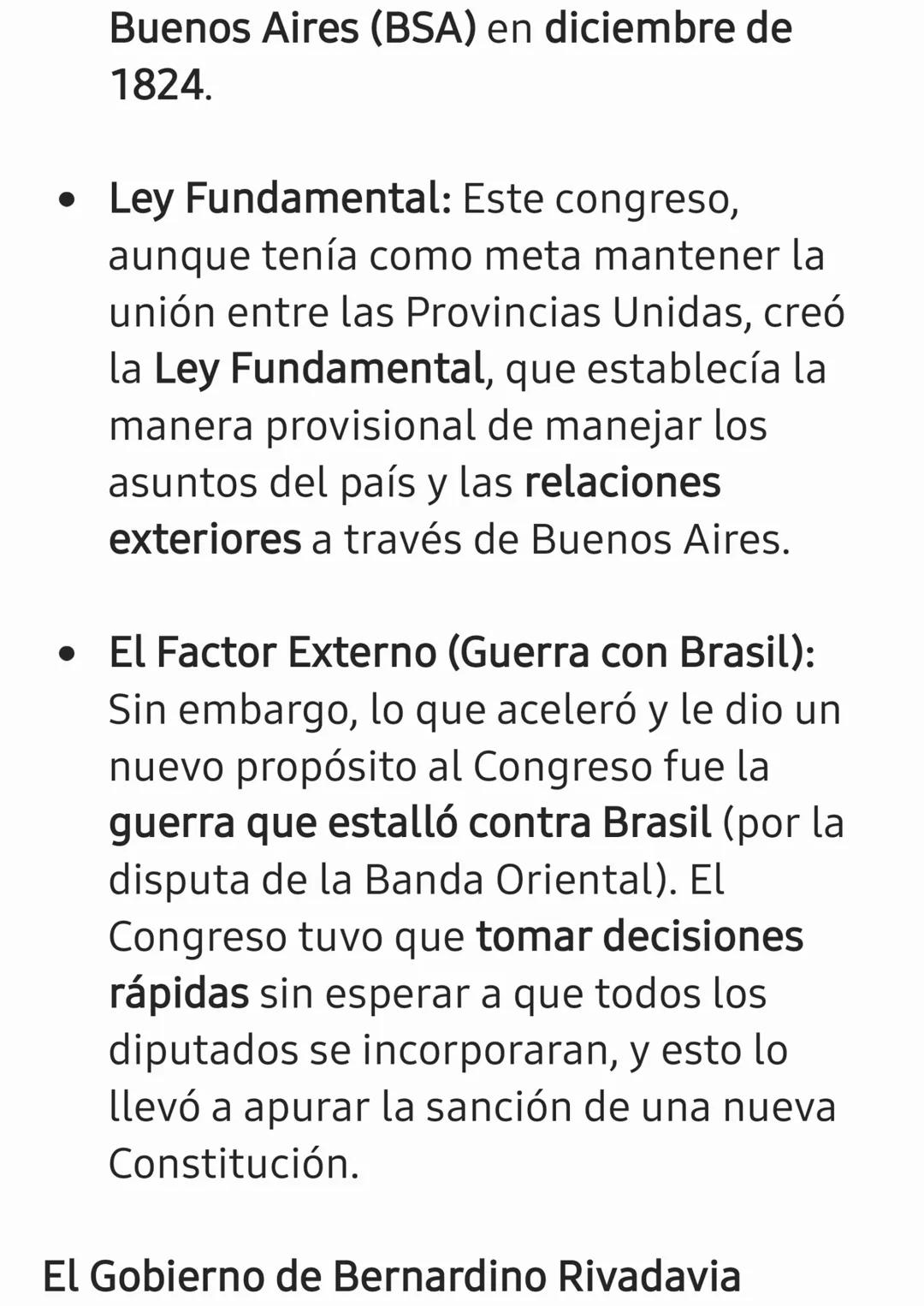 Resumen Histórico: Crisis y
Descentralización
• Ruptura de la unidad provisoria y
parcial (1816 a 1819) Esto dio lugar a
los Estados autóno