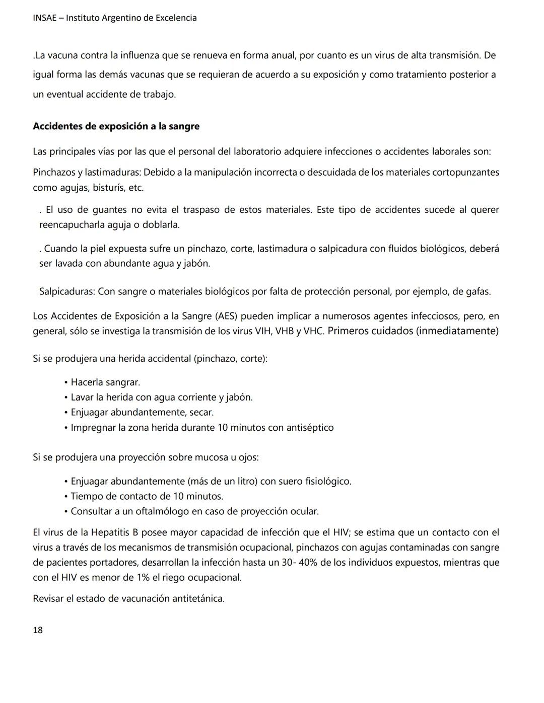INSAE – Instituto Argentino de Excelencia
# MANUAL DEL CURSO
# EXTRACCIONISTA DE
# LABORATORIO CLINICO
1 INSAE - Instituto Argentino d