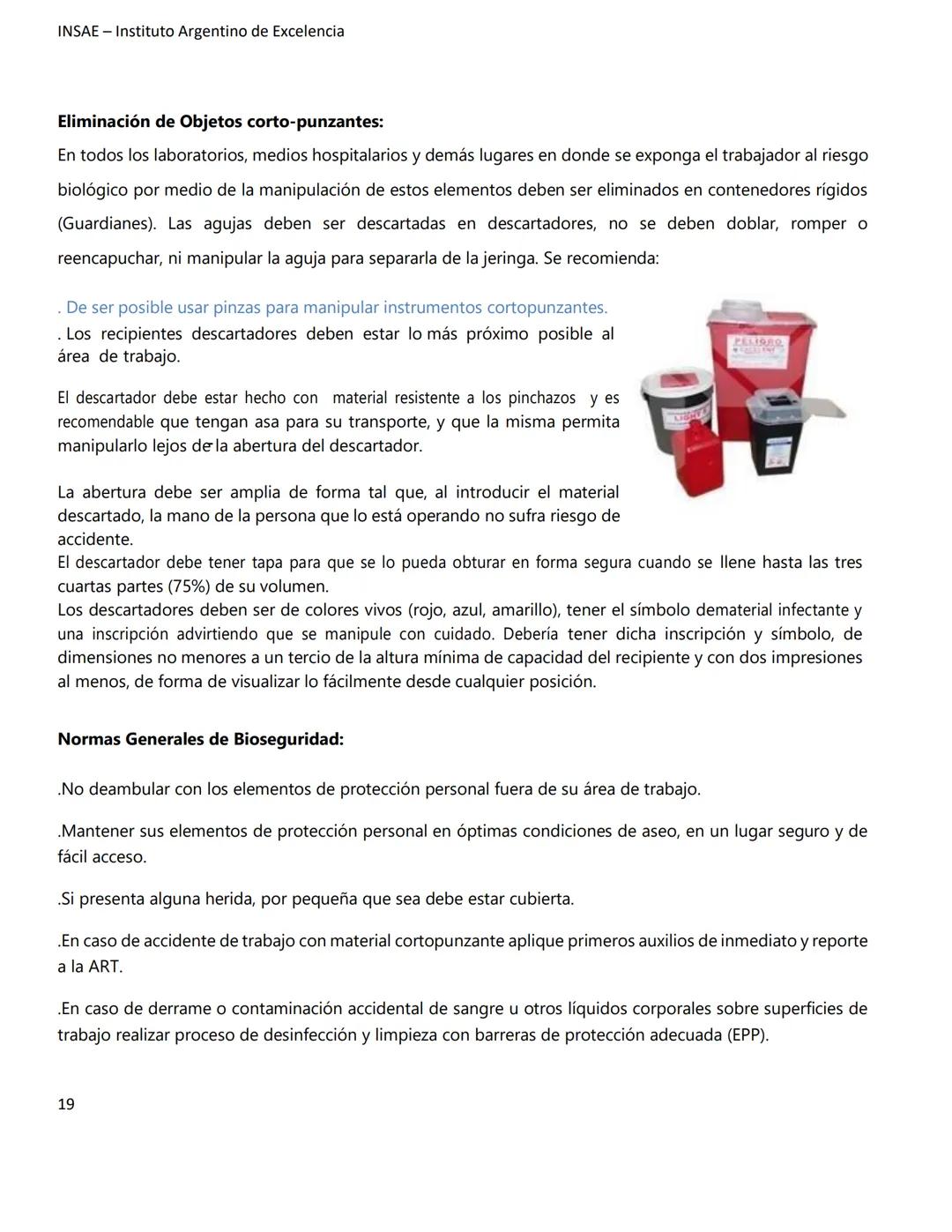 INSAE – Instituto Argentino de Excelencia
# MANUAL DEL CURSO
# EXTRACCIONISTA DE
# LABORATORIO CLINICO
1 INSAE - Instituto Argentino d