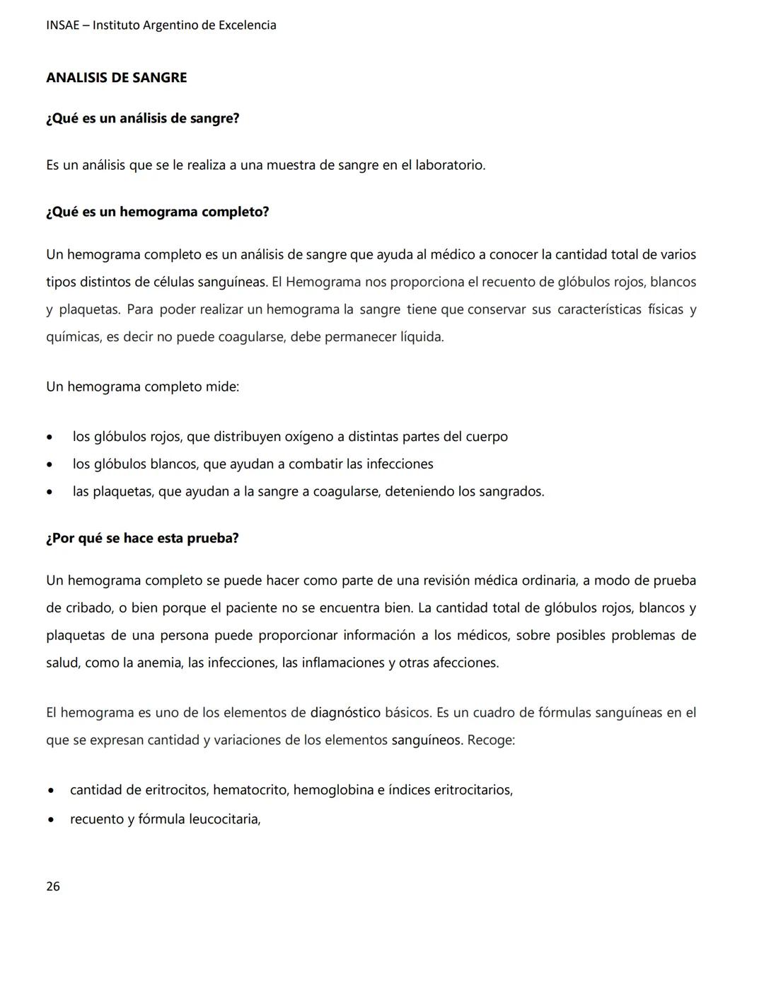 INSAE – Instituto Argentino de Excelencia
# MANUAL DEL CURSO
# EXTRACCIONISTA DE
# LABORATORIO CLINICO
1 INSAE - Instituto Argentino d