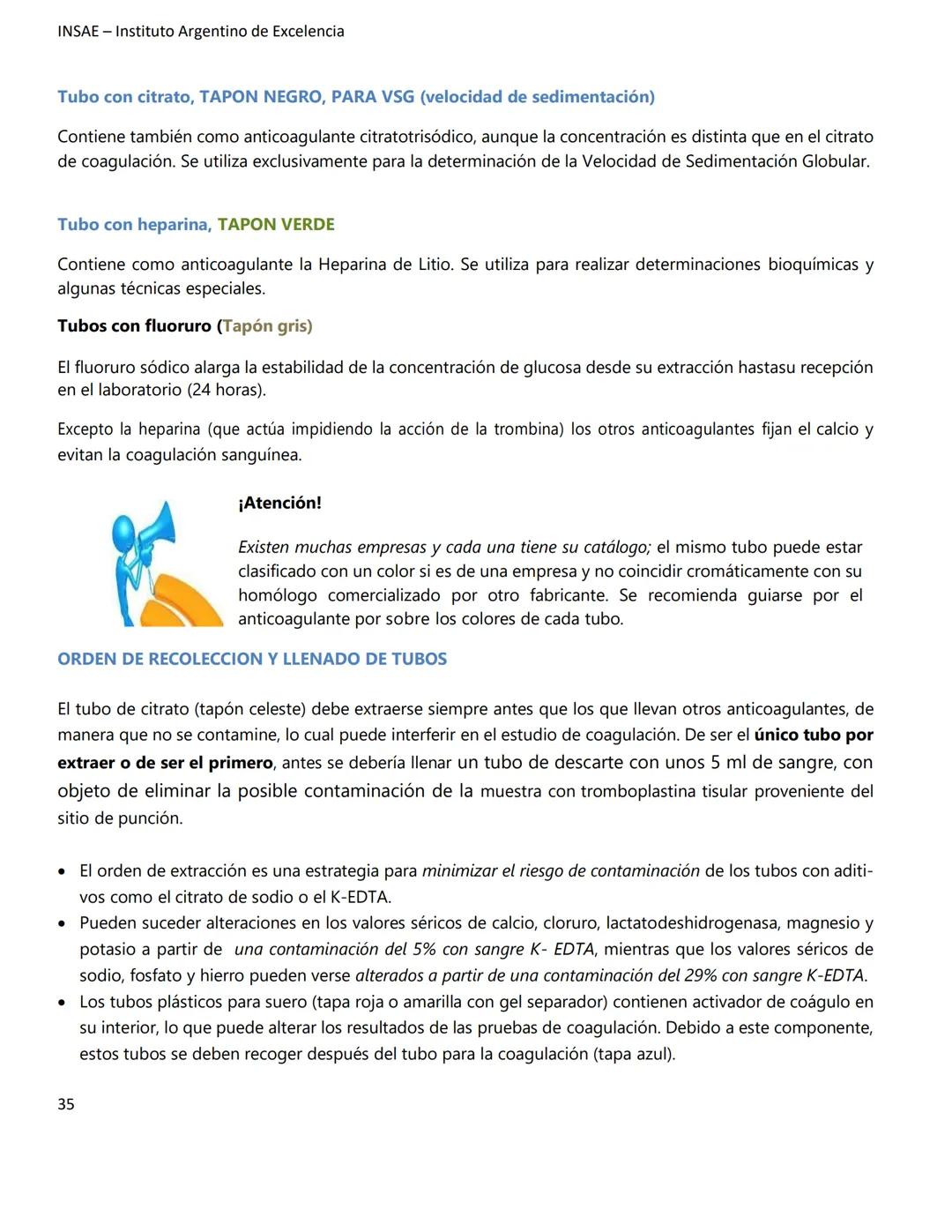 INSAE – Instituto Argentino de Excelencia
# MANUAL DEL CURSO
# EXTRACCIONISTA DE
# LABORATORIO CLINICO
1 INSAE - Instituto Argentino d