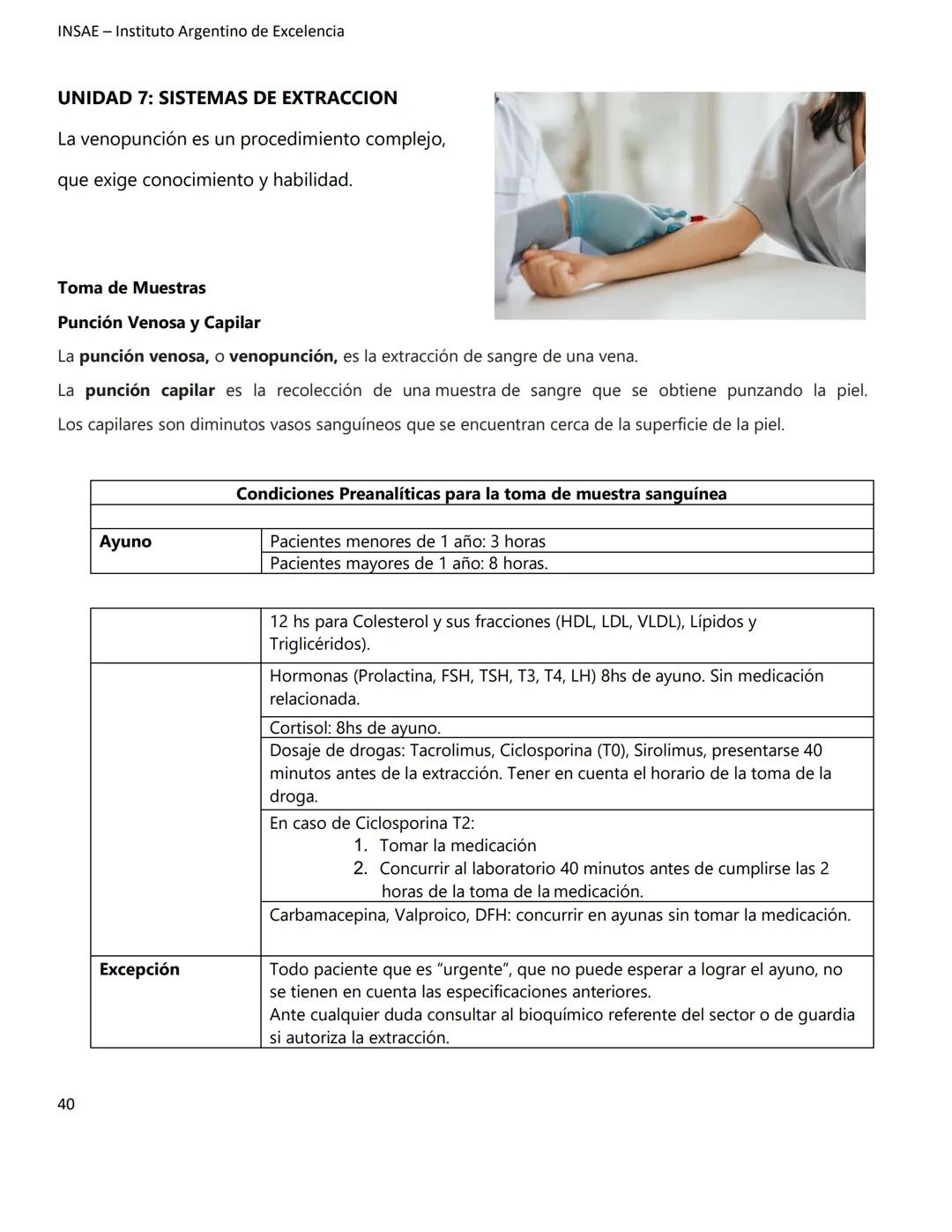INSAE – Instituto Argentino de Excelencia
# MANUAL DEL CURSO
# EXTRACCIONISTA DE
# LABORATORIO CLINICO
1 INSAE - Instituto Argentino d