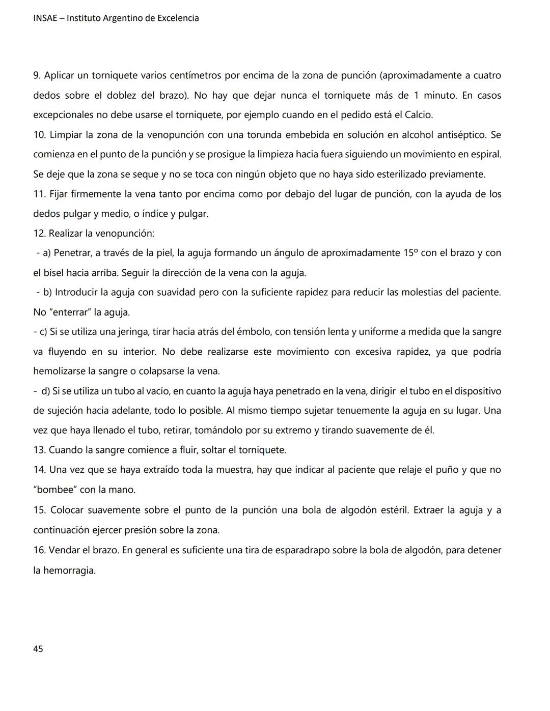 INSAE – Instituto Argentino de Excelencia
# MANUAL DEL CURSO
# EXTRACCIONISTA DE
# LABORATORIO CLINICO
1 INSAE - Instituto Argentino d