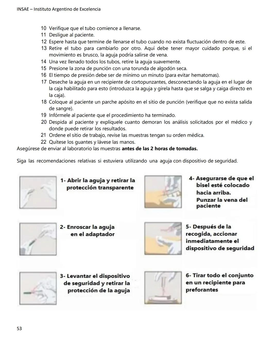 INSAE – Instituto Argentino de Excelencia
# MANUAL DEL CURSO
# EXTRACCIONISTA DE
# LABORATORIO CLINICO
1 INSAE - Instituto Argentino d