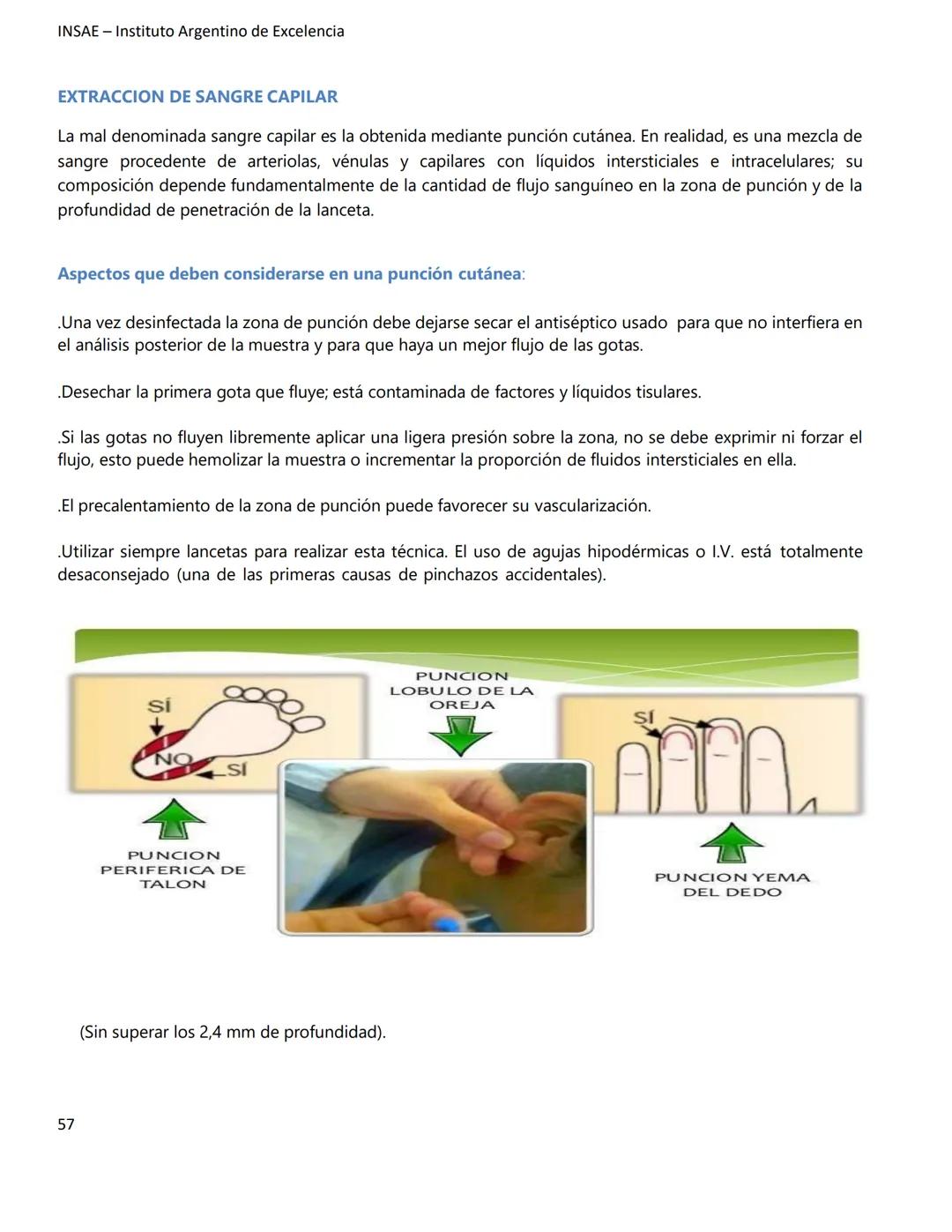 INSAE – Instituto Argentino de Excelencia
# MANUAL DEL CURSO
# EXTRACCIONISTA DE
# LABORATORIO CLINICO
1 INSAE - Instituto Argentino d