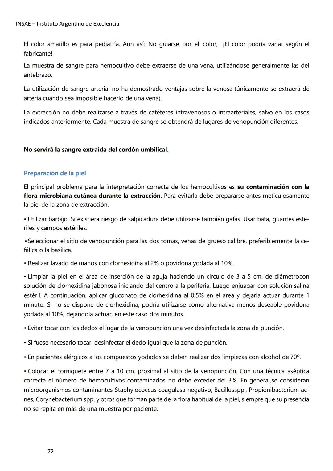 INSAE – Instituto Argentino de Excelencia
# MANUAL DEL CURSO
# EXTRACCIONISTA DE
# LABORATORIO CLINICO
1 INSAE - Instituto Argentino d