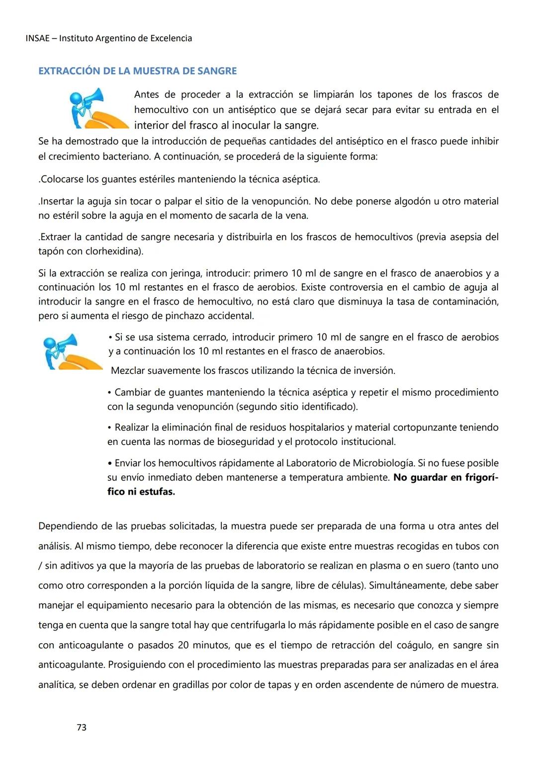 INSAE – Instituto Argentino de Excelencia
# MANUAL DEL CURSO
# EXTRACCIONISTA DE
# LABORATORIO CLINICO
1 INSAE - Instituto Argentino d