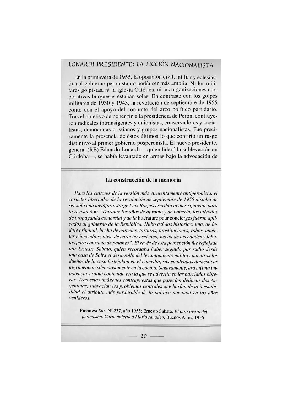 # NUEVA
# HISTORIA
# ARGENTINA
DIRECCIÓN DE TOMO
Daniel James
VIOLENCIA, PROSCRIPCIÓN
Y AUTORITARISMO (1955-1976)
MARIMON
NORLE HOTEL
GARAGE